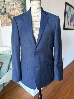 Calvin Klein Men’s X Slim Fit Blue 2 pc Suit 40R 36x30